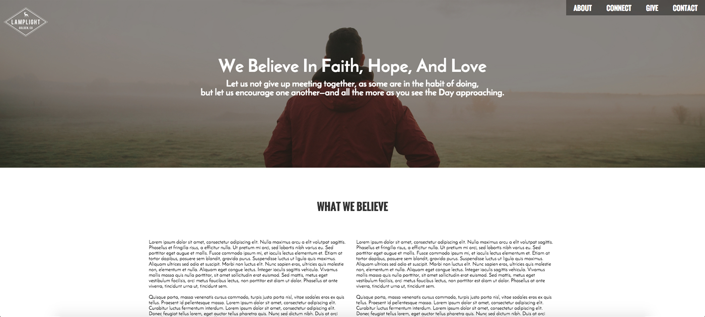 Lamplight Theme - Church Website Design by Radiate Ministry