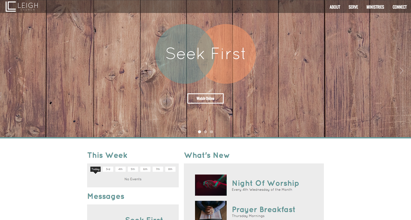 Leigh Theme - Church Website Design by Radiate Ministry
